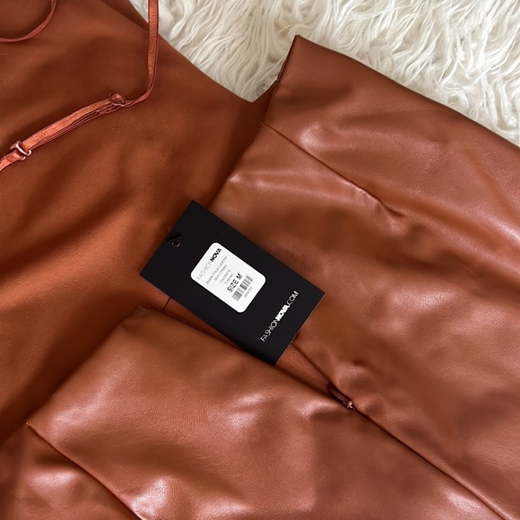 SALE!!! NWT Sleek Faux Leather Mini Dress - Picture 7 of 7